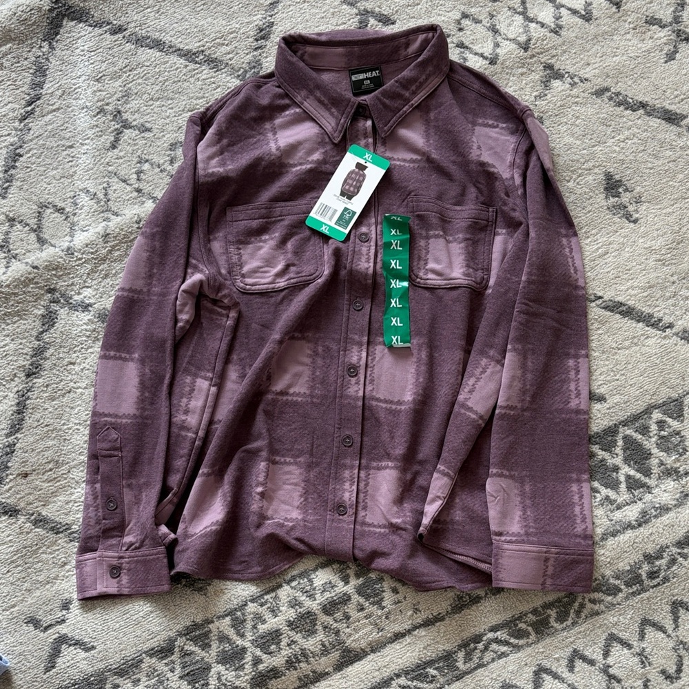 32 Degrees Purple Plaid Button-Up Shirt